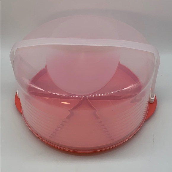 Tupperware 10" Round Cake Taker Guava & Carrier - Picture 15 of 16